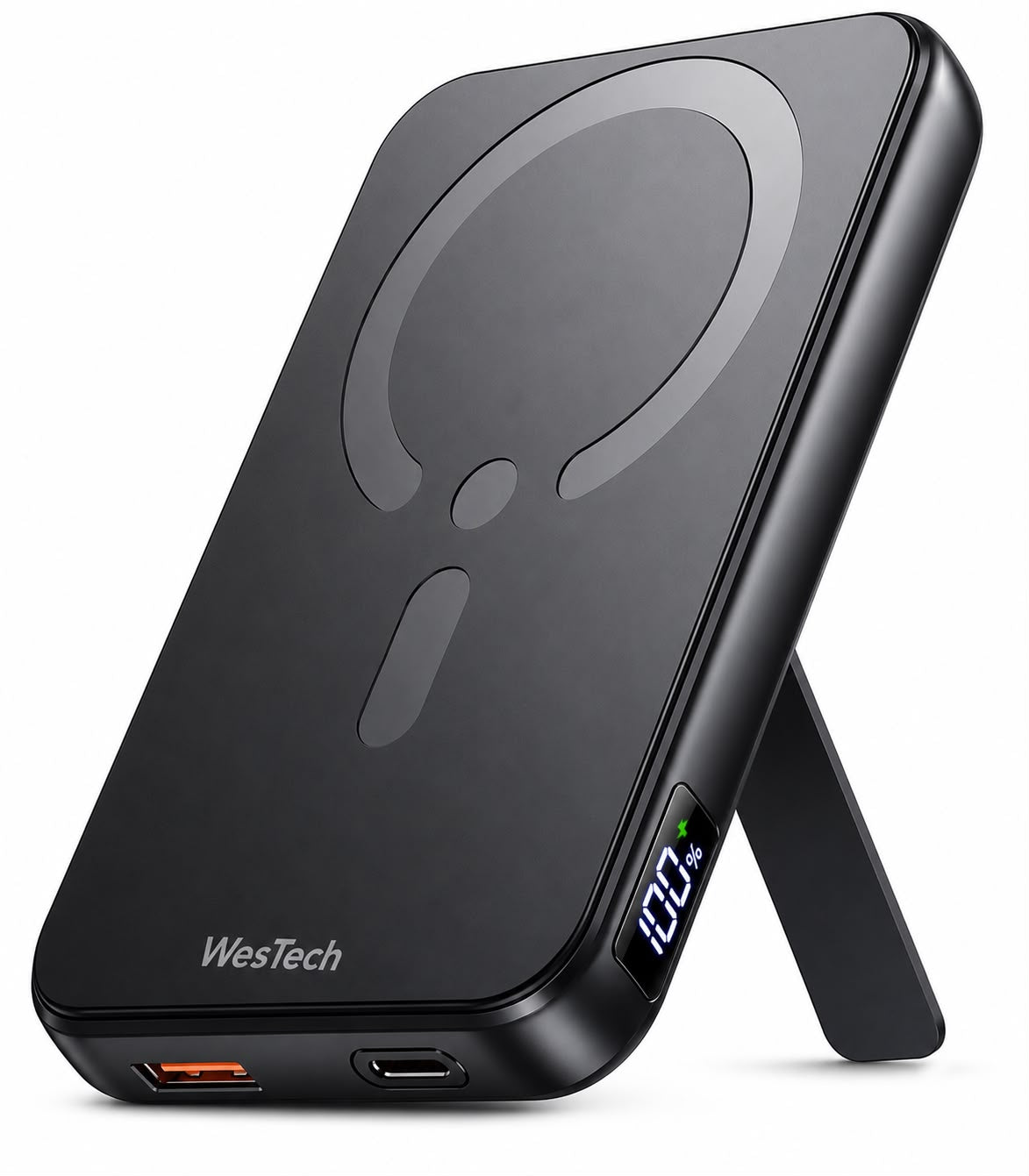 WesTech MagSafe Power Bank 12000mAh – 22.5W Fast Charging Wireless Portable Charger with LED Display & Kickstand