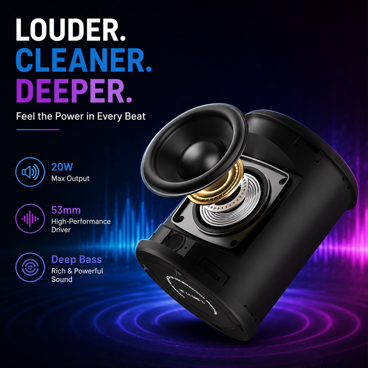 WesTech X20 Portable Bluetooth Speaker 20W HD Sound | IPX7 Waterproof | 15 Hours Playtime